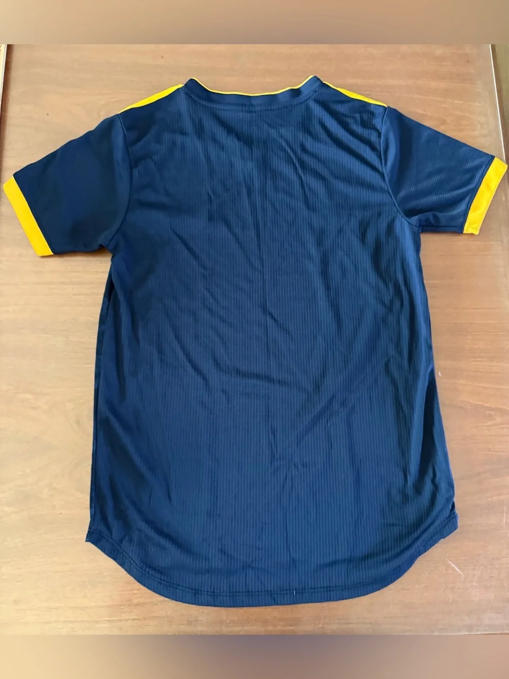 adidas Zanzibar Soccer Jersey Navy Gold Palm Print Men’s Small